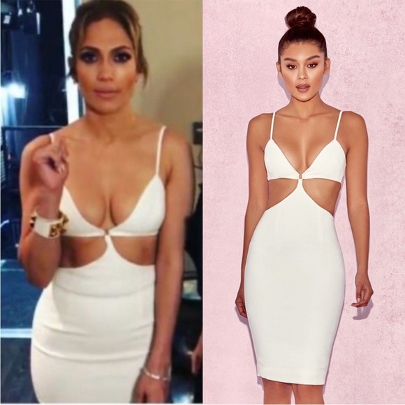 RARE House of CB ‘Aretina’ White Stretch Crepe Bralette Dress NWOT - Picture 3 of 10